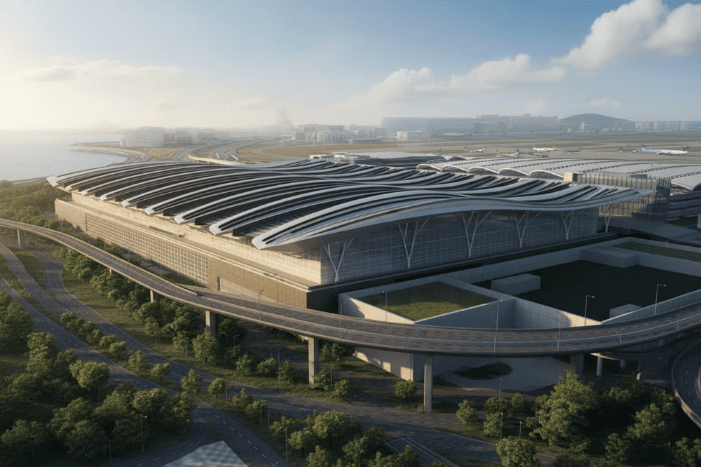 Phối cảnh dự &aacute;n mở rộng nh&agrave; ga T2